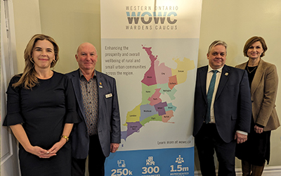 Warden Glen McNeil re-elected as Chair of the Western Ontario Wardens' Caucus, with Andy Lennox as Vice-Chair, Meighan Wark as Secretary, and Sonya Pritchard as Treasurer.